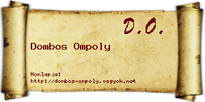 Dombos Ompoly névjegykártya